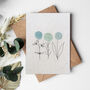 Classic Teal Watercolour Flowers Plantable Seed Card, thumbnail 1 of 2