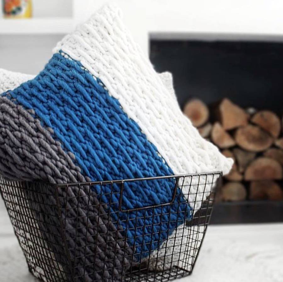 make your own staman stitch cushion cover knitting kit by stitch