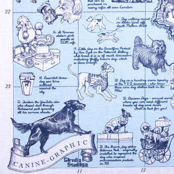 London Dog Map Tea Towel, 8 of 9