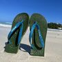 Earthy Green Natural Rubber Flip Flops, thumbnail 3 of 12