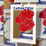 Botanical Carnation Print Risograph Illustration, thumbnail 1 of 8