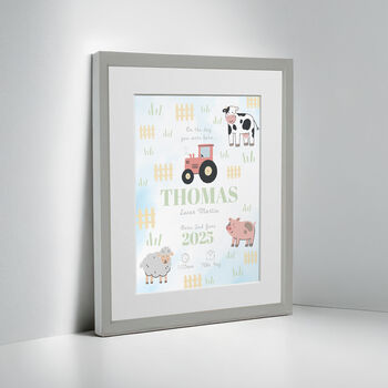 Personalised On The Day You Were Born Farmyard Framed Print, 4 of 10