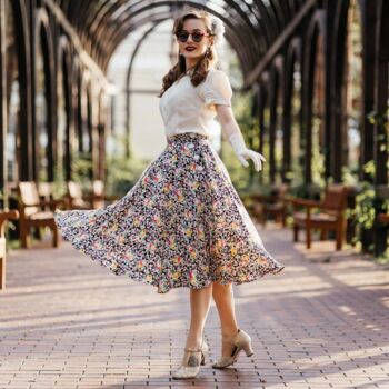 Isabelle Skirt In Tulip Print Vintage 1940s Style, 2 of 2