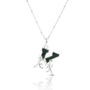 Solid Silver K Initial Necklace With Green Marble, thumbnail 1 of 6