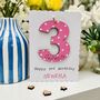 Personalised 3rd Birthday Card Wooden Number Gift, thumbnail 1 of 7