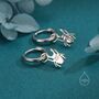 Sterling Silver Stag Beetle Huggie Hoop Earrings, thumbnail 7 of 11