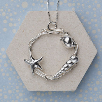Sterling Silver Shell And Starfish Necklace, 3 of 5