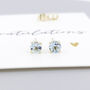 Solid 9ct Yellow Gold March Aquamarine Birthstone Stud Earrings, thumbnail 1 of 6