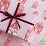 Cosy Winter Cottages Christmas Wrapping Paper, thumbnail 1 of 5