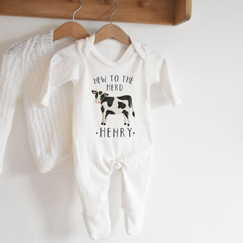 New To The Herd Cow Baby Outfit, 3 of 5