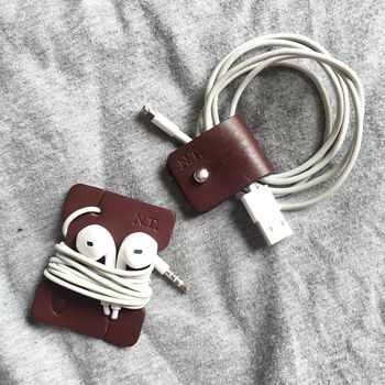 Leather Cable And Headphone Tidy Letterbox Gift Set, 8 of 9