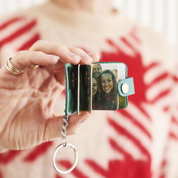 Personalised Leather Eight Photo Mini Book Keyring For Grandad With Hot Stamped Initials, Name Or Date, 12 of 12