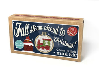 Full Steam Ahead To Christmas! Christmas Mini Matchbox Cross Stitch Kit, 2 of 5