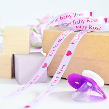 New Baby 10mm Personalised Printed Ribbon, 2 of 8