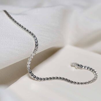 Sterling Silver Greek Box Chain Bracelet, 4 of 5