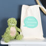 T Rex Dinsaour Soft Toy And Personalised Bag, thumbnail 1 of 4