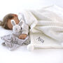 Personalised White Cable Blanket And Bunny Comforter, thumbnail 1 of 12