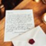 Personalised Luxury Short Handwritten Wedding Letter With Red Wax Seal, thumbnail 1 of 3