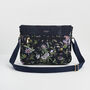 Navy Passion Flower Satchel, thumbnail 4 of 8