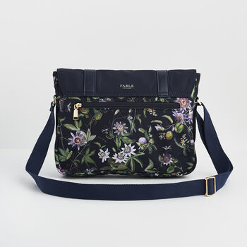 Navy Passion Flower Satchel, 4 of 8