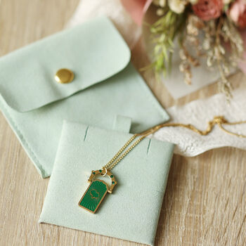 Personalised Lucky Clover Green Enamel Pendant Necklace, 4 of 12