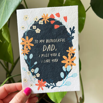 Miss You Wonderful Dad Wildflower Father's Day Card, 2 of 3