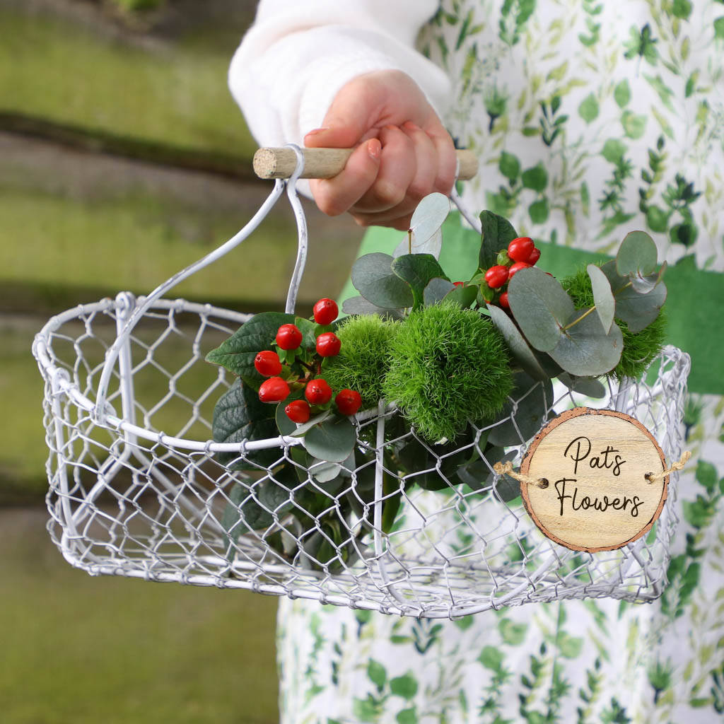 Personalised Wire Garden Flower Basket By Dibor