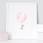 Personalised Baby Girls Pastel Pink Balloon Picture, thumbnail 1 of 11