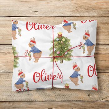 Personalised Rabbit Christmas Wrapping Paper Roll, 5 of 7