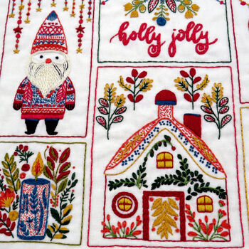 Christmas Folk Festive Embroidery Kit, 11 of 12