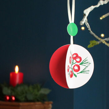 Christmas Paper Bauble Kit Set Of Six Red Green, 9 of 9