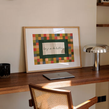 Hugs In The Hallway Checkered Wall Print, 5 of 7