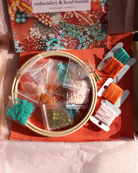 Beaded Embroidery Kit In 'Orange', 5 of 10