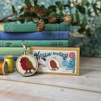 Seasons Tweetings Christmas Mini Matchbox Cross Stitch Kit, 2 of 6