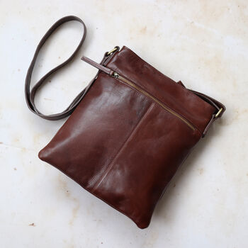 Leather Crosbody Bag, Brown, 4 of 6
