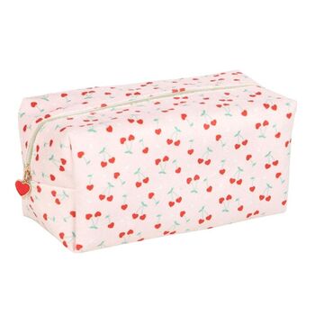 Heart Cherry Print Makeup Bag, 3 of 4