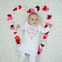 Mummy's Valentine Baby Sleepsuit, thumbnail 2 of 4