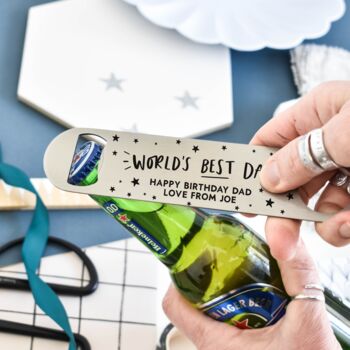World's Best Dad Personalised Bottle Opener For Dad, 2 of 2