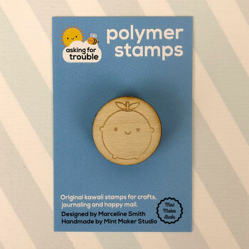 Happy Apple Kawaii Polymer Stamp, 3 of 5