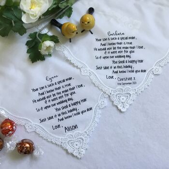 Mother Of The Groom Custom Hanky Gift From Bride, 5 of 7