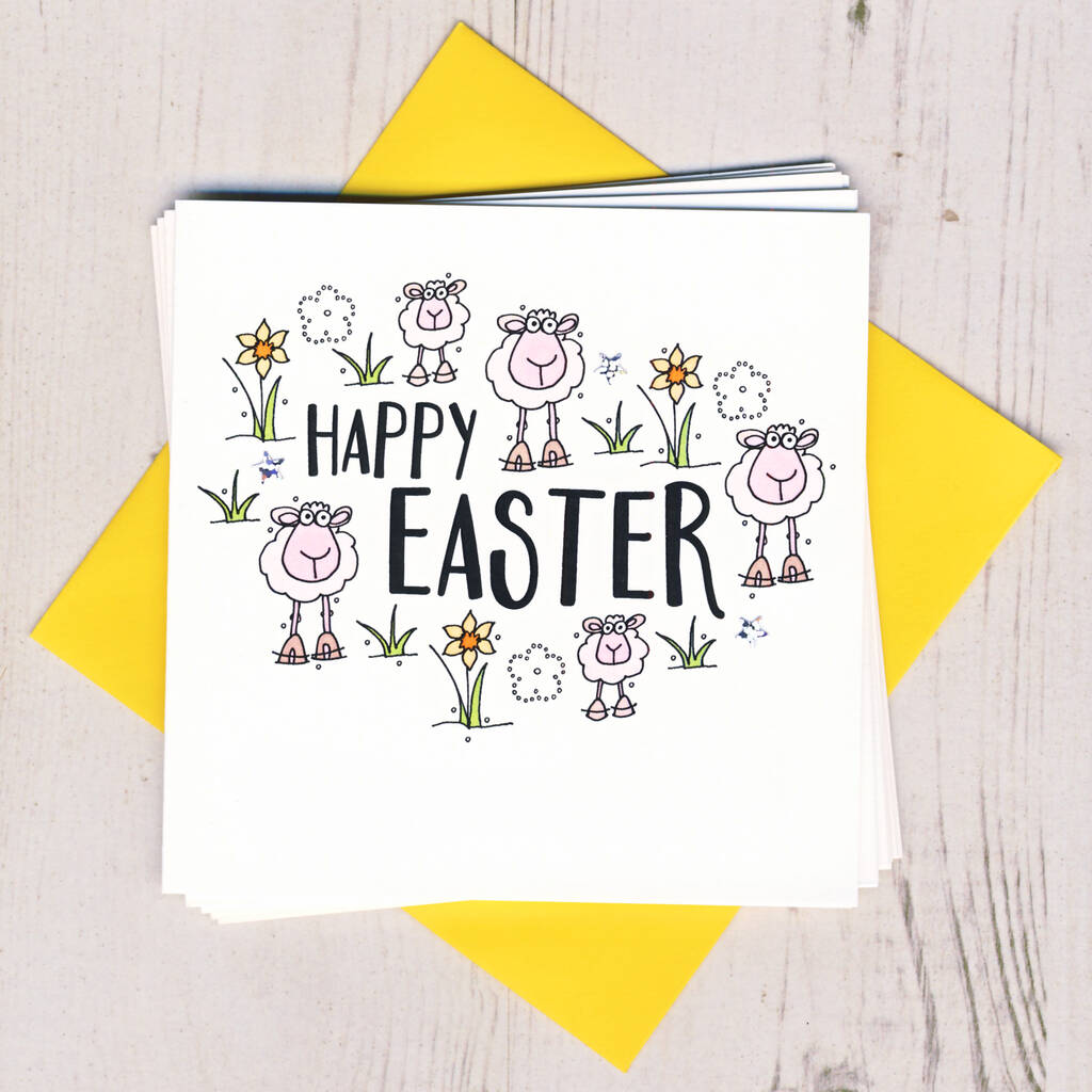 Pack Of Five Easter Lamb Cards By Eggbert & Daisy