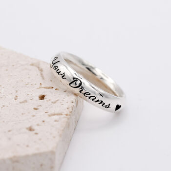 Personalised Silver 5mm Wide Band Ring, 4 of 12