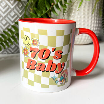 Personalised 70's Baby Decade Mug Birthday Gift, 5 of 5