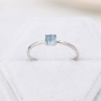 Genuine Aquamarine Stone Ring In Sterling Silver, 3 of 11