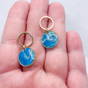Circular Turquoise Stud Earrings 'Something Blue', 6 of 10