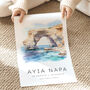 Cyprus Travel Poster Of Ayia Napa, thumbnail 3 of 7