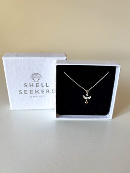 Sterling Silver Tiny Angel Pendant Necklace, 6 of 8