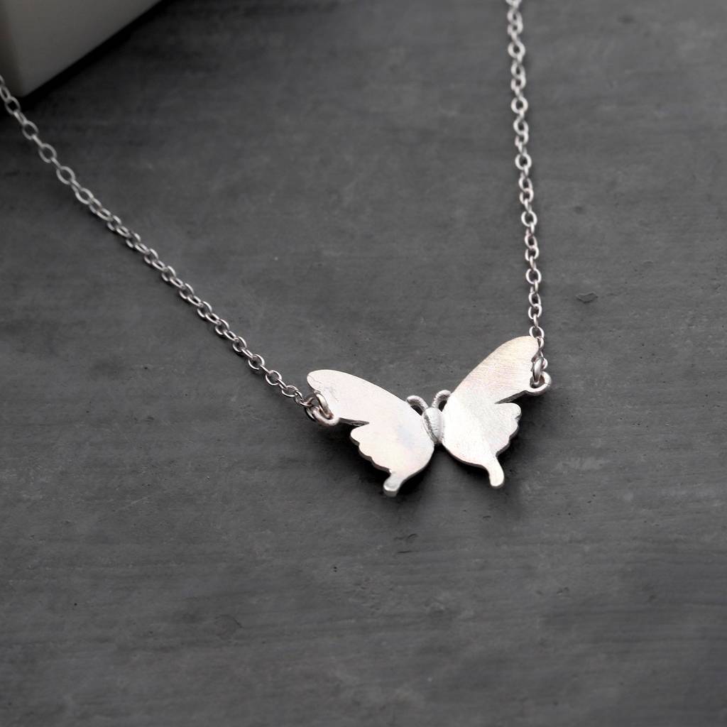 sterling silver butterfly necklace by attic | notonthehighstreet.com