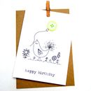 happy birthday bird button box card by the hummingbird card company ...