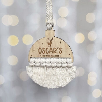 Macrame Baby's First Christmas Decoration, 3 of 5